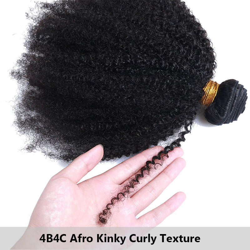 Afro kinky Virgin human Hair bundles natural color 1pc