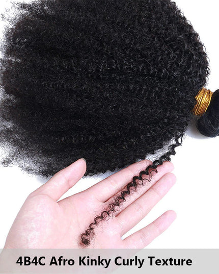 Afro kinky Virgin human Hair bundles natural color 1pc