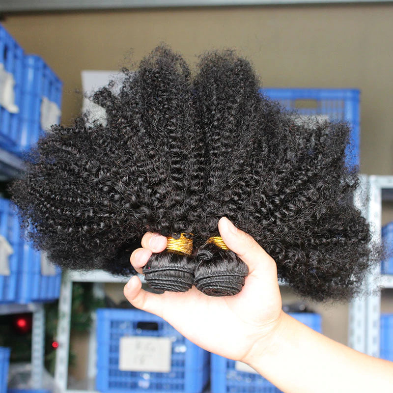 Afro kinky Virgin human Hair bundles natural color 1pc