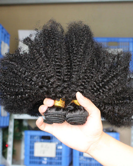 Afro kinky Virgin human Hair bundles natural color 1pc