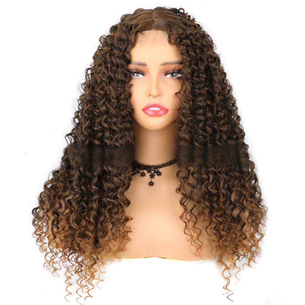 Fiber small curly wig front lace European and American long curly hair WIG-2