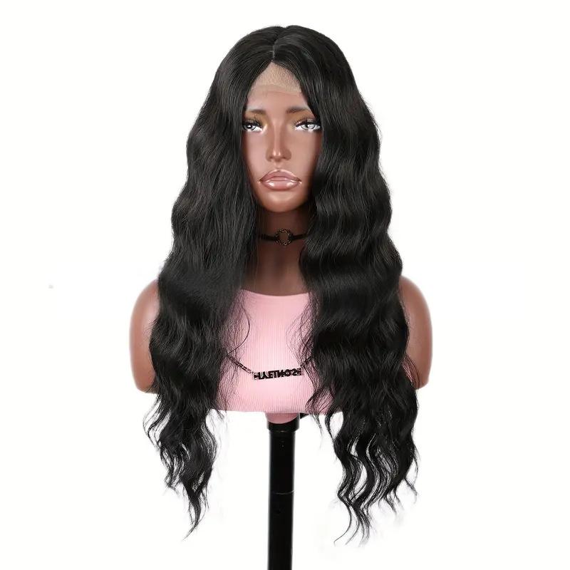 Synthetic fiber Small lace middle parting wig