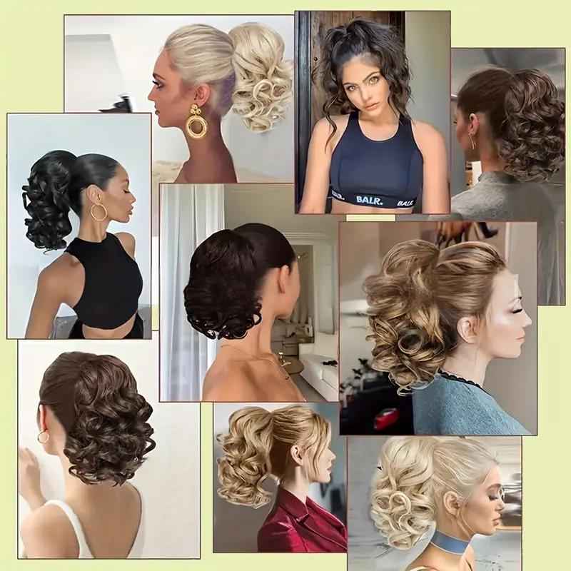 Synthetic Roman Roll Fluffy Ponytail-6