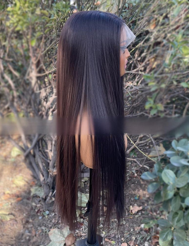 Synthetic straight full lace wig----natural black color