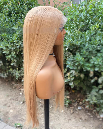 Synthetic lace frontal color wig straight---13*4---Golden Palm color---pay 1 get 2