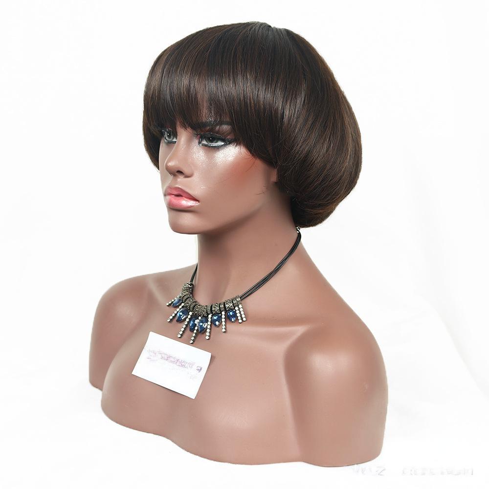 Fiber brown color Mushroom style wig