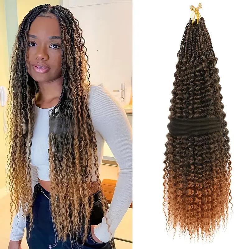 Fiber Box Braids Bohemian Curly Air Tripod Braid Crochet