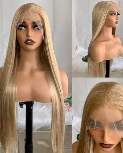 Synthetic lace frontal color wig---13*6---highlight blonde color