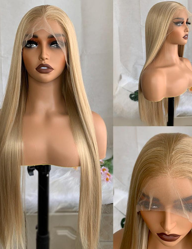 Synthetic lace frontal color wig---13*6---highlight blonde color