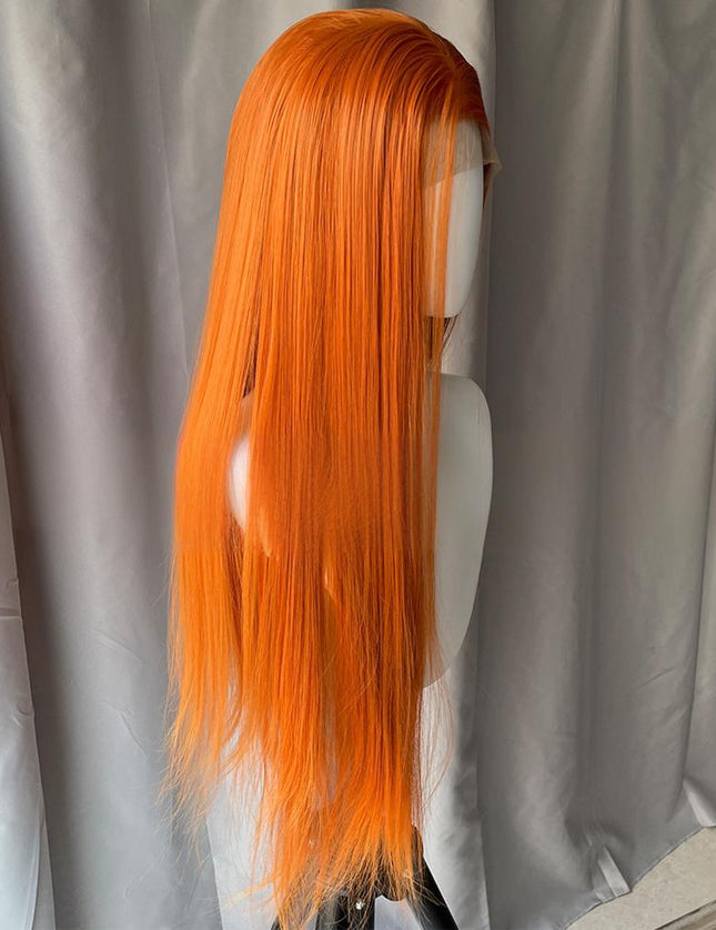 Synthetic lace frontal color wig straight---13*4---ginger color---pay 1 get 2