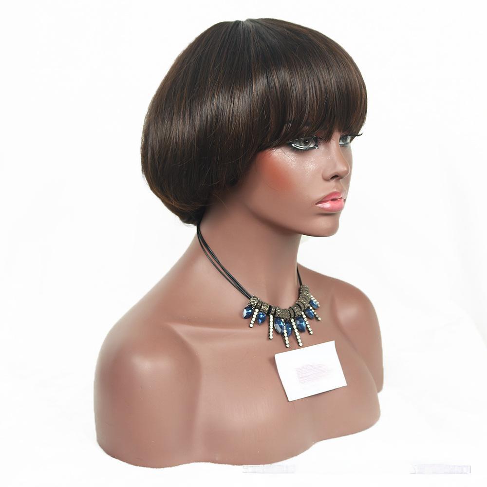 Fiber brown color Mushroom style wig