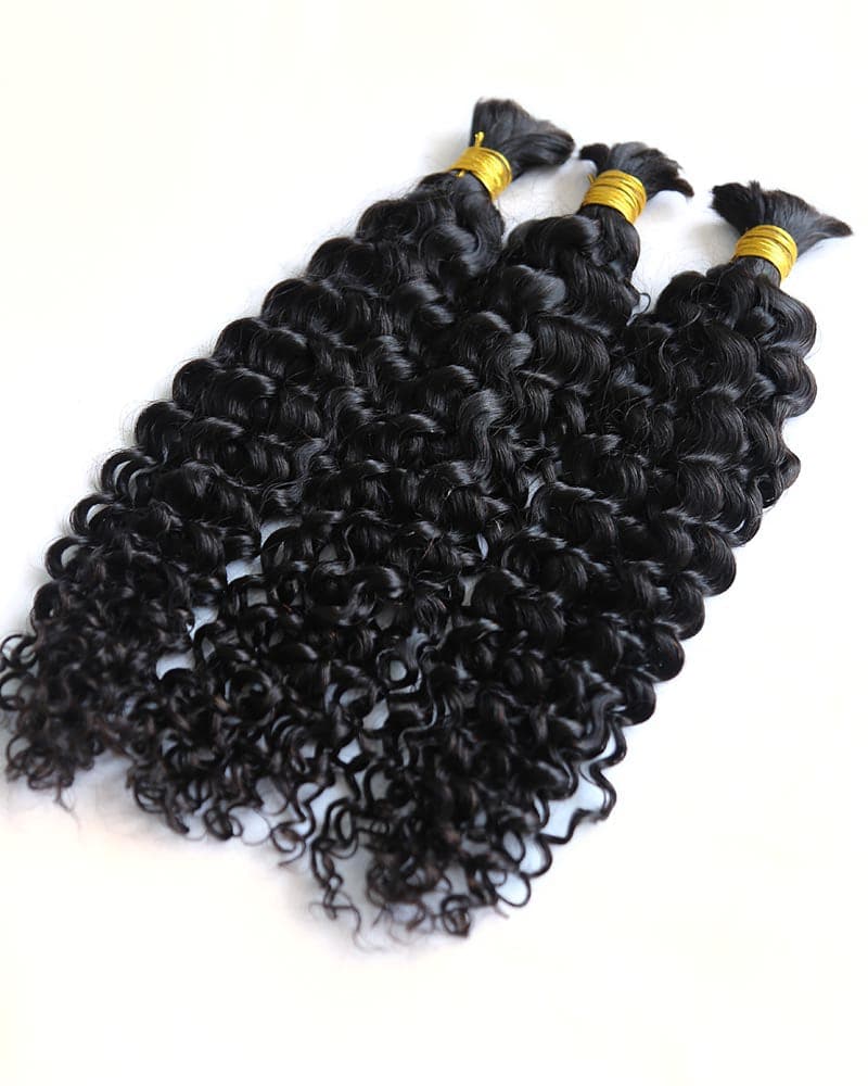 Cabello humano rizo español color negro natural 12A a granel