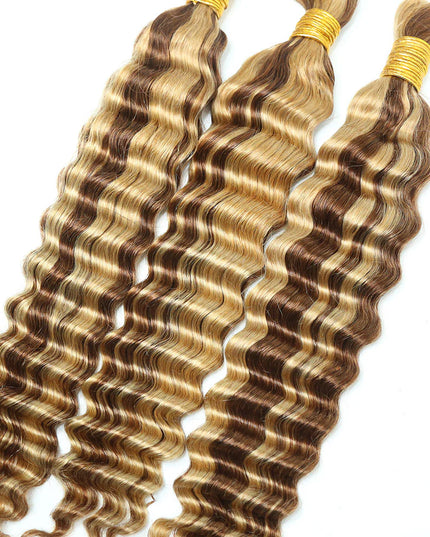 Deep wave P6/613 color 15A human hair bulk for braiding