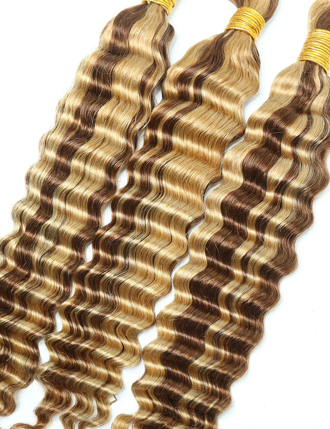 Deep wave P6/613 color 15A human hair bulk for braiding