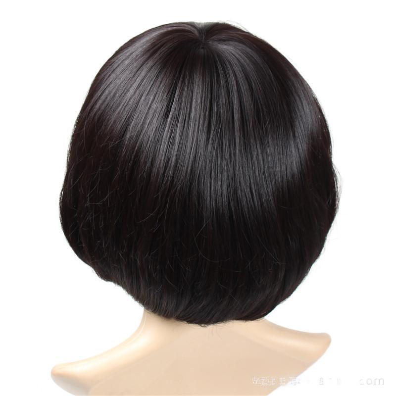 Fiber black color Mushroom style wig