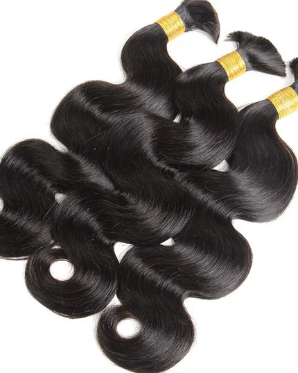 Body wave natural black color 15A human hair bulk for braiding