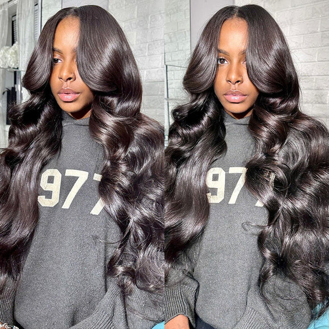 Body wave natural black color Lace Frontal 13x4 Virgin Human Hair Wig 15A