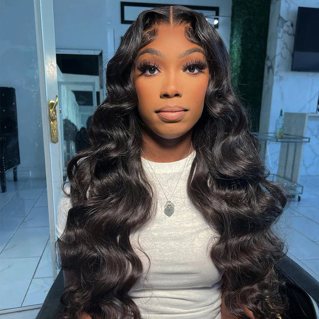 Body wave natural black color Lace Frontal 13x4 Virgin Human Hair Wig 15A