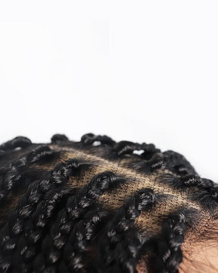 Synthetic Long Bohemian Braided Wigs Boho Box Braid Wigs for Black Women Twisted Braids Full Lace Braided Wigs with Baby Hair