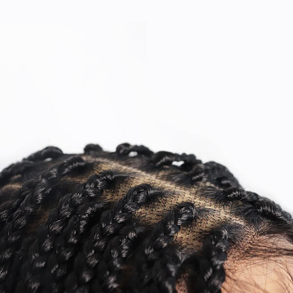 Synthetic Long Bohemian Braided Wigs Boho Box Braid Wigs for Black Women Twisted Braids Full Lace Braided Wigs with Baby Hair