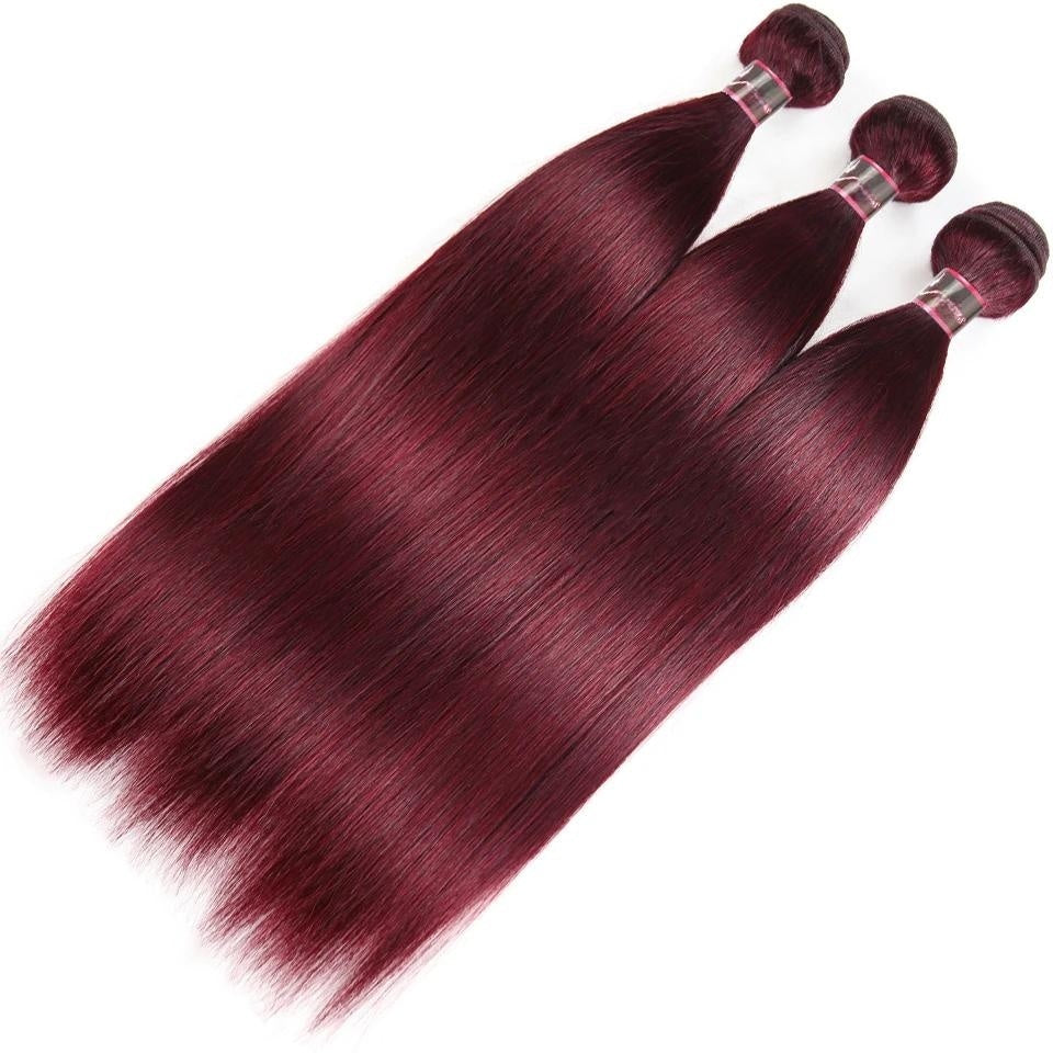 Straight burgundy 12A Virgin Hair bundles  1PC