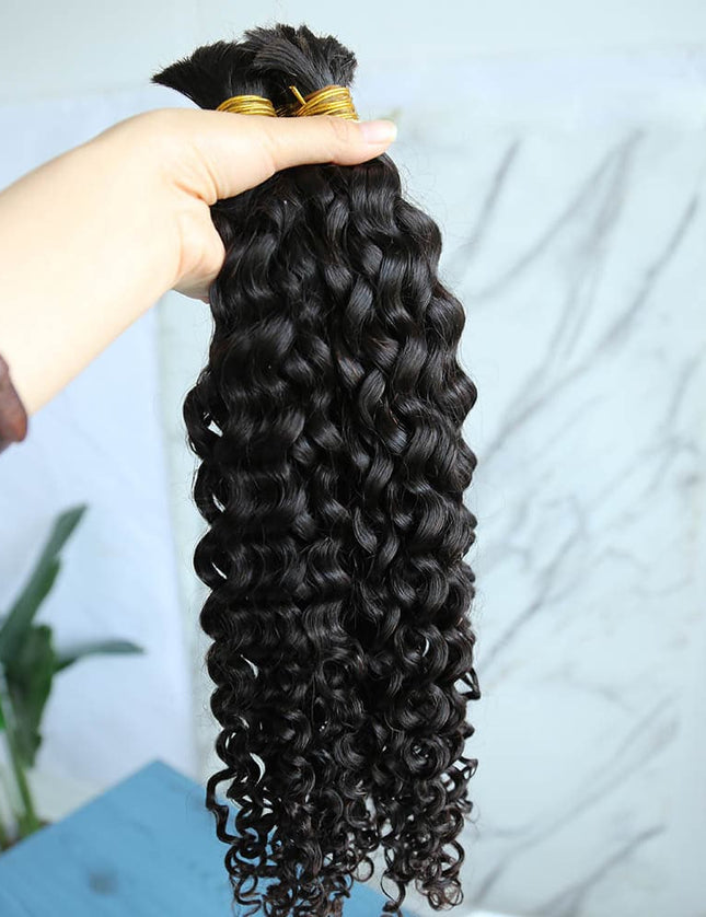 Spanish curl natural black color 12A human hair bulk
