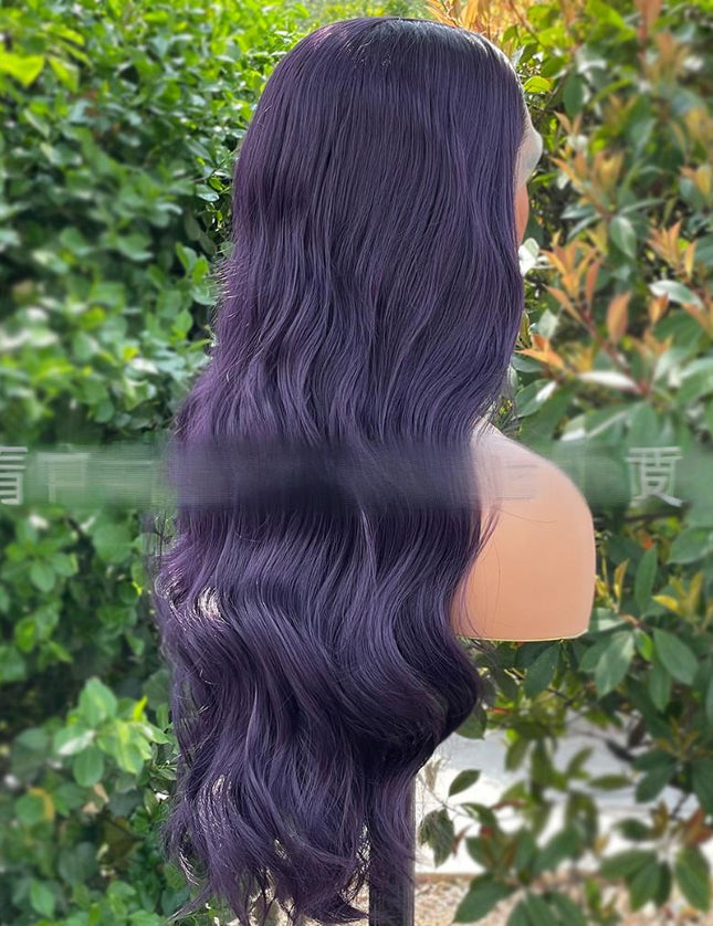 Synthetic lace frontal color wig wavy---13*4---purple color