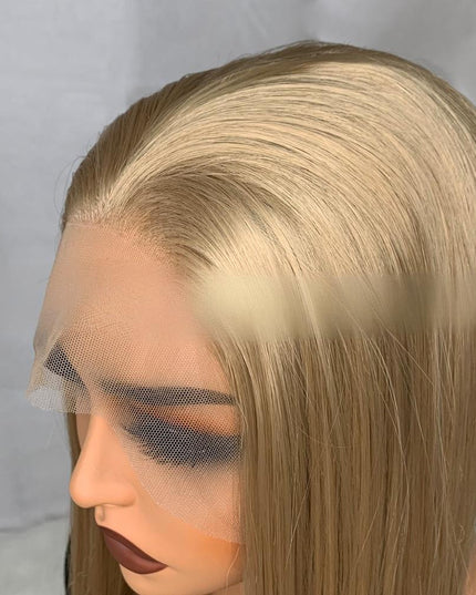 Synthetic lace frontal color wig straight---13*4---Sand gold color--pay 1 get 2