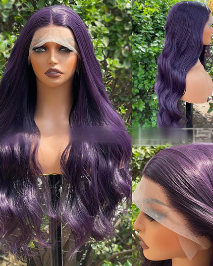 Synthetic lace frontal color wig wavy---13*4---purple color