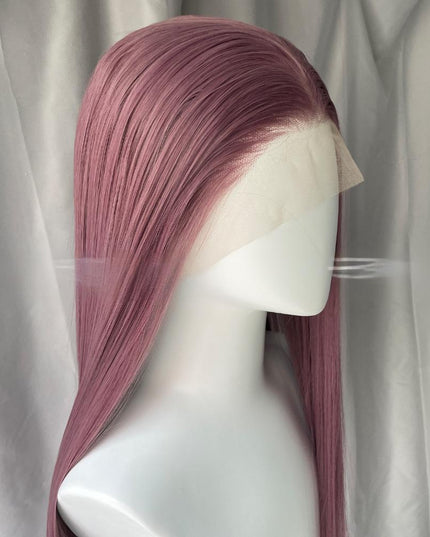 Synthetic lace frontal color wig straight---13*4---Dusty Purple color---pay 1 get 2
