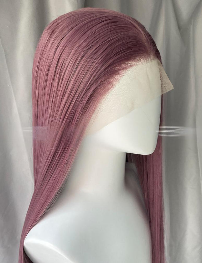 Synthetic lace frontal color wig straight---13*4---Dusty Purple color---pay 1 get 2