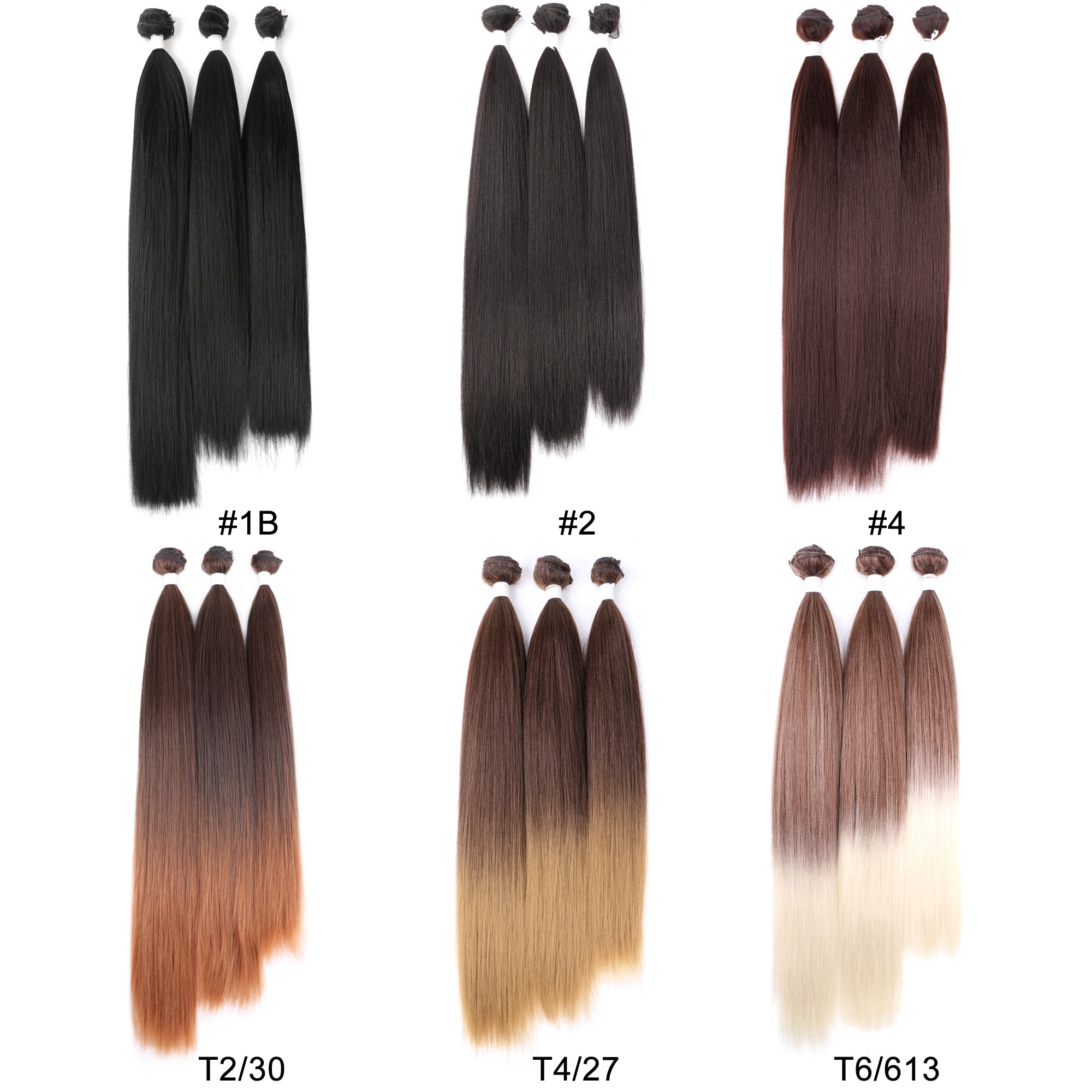 Long fiber straight hair weft 3 pcs -natural black color