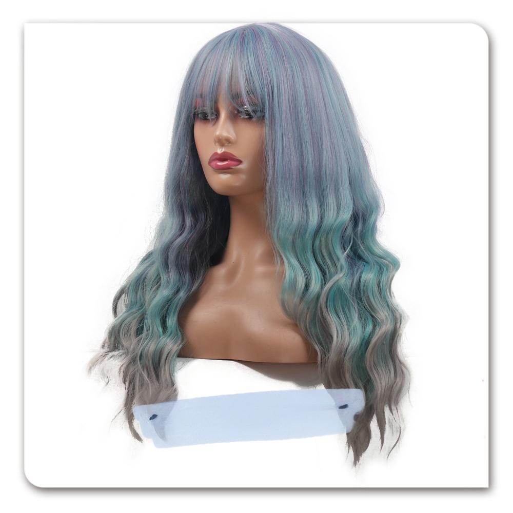 Fiber long wig omrbe color