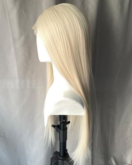Synthetic lace frontal color wig straight---13*6---platium blonde color