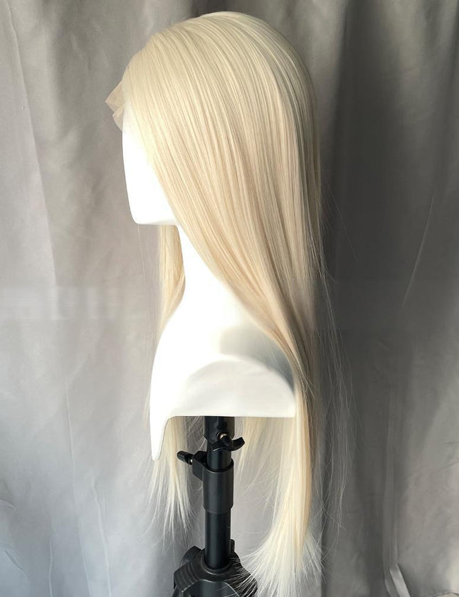 Synthetic lace frontal color wig straight---13*6---platium blonde color