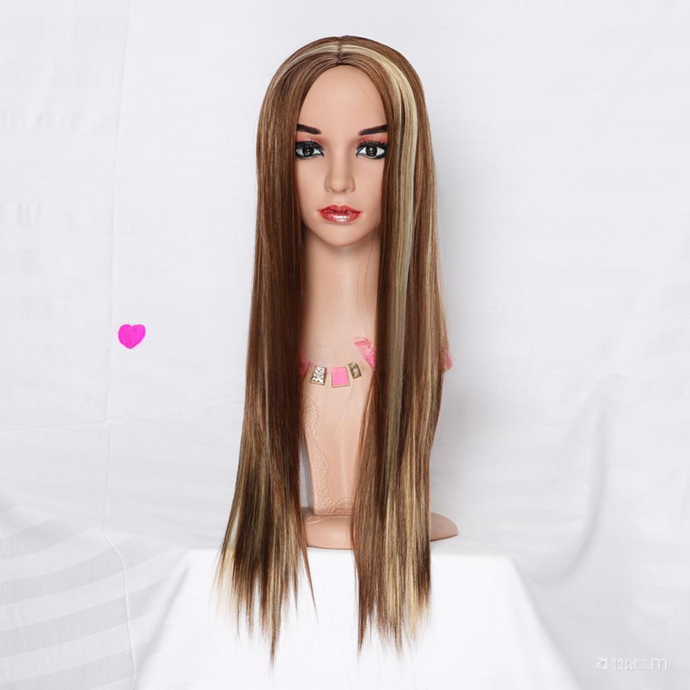 Fiber highlight Long straight wig