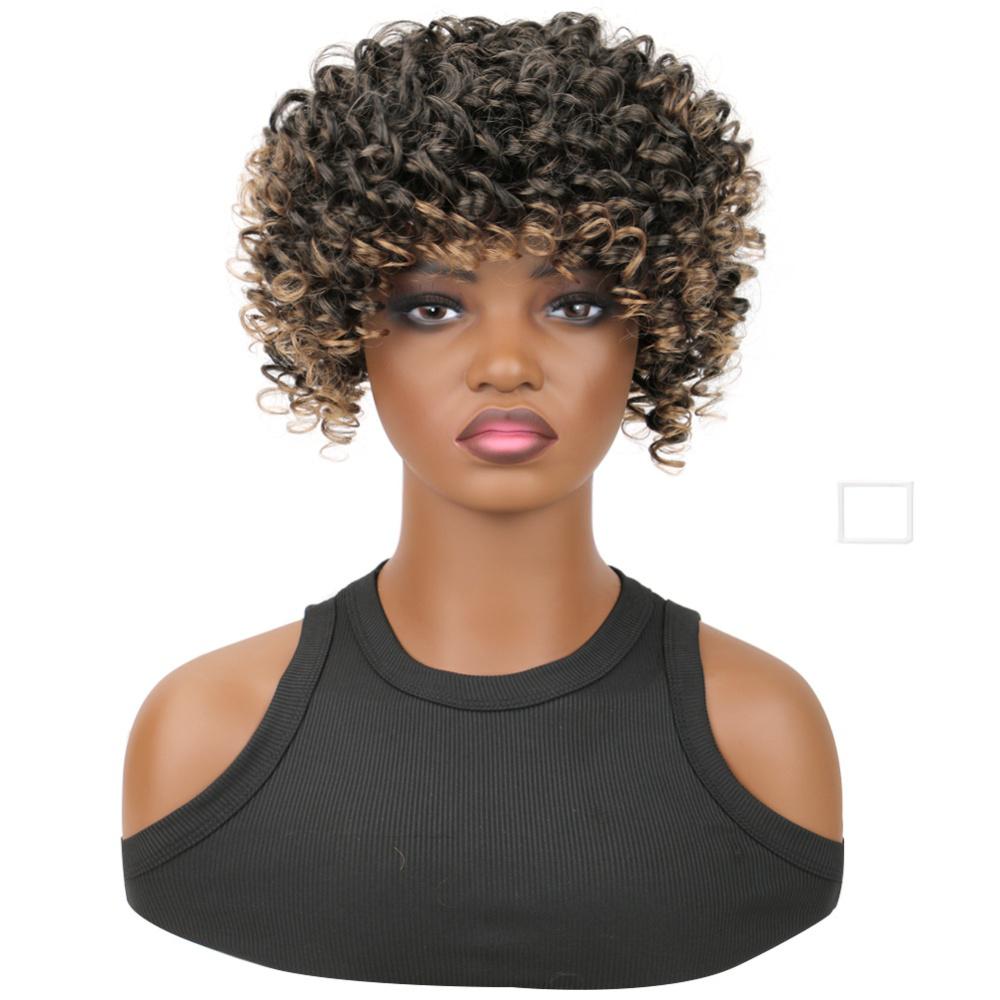 Fiber Female Fluffy Short Curly Hair Topper  -3