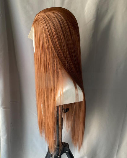 Synthetic lace frontal color wig straight---13*4---light brown color---pay 1 get 2