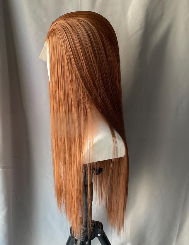 Synthetic lace frontal color wig straight---13*4---light brown color---pay 1 get 2