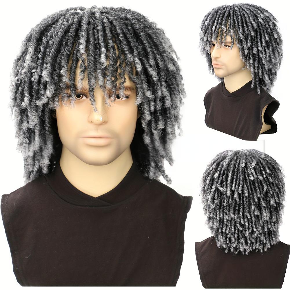 Fiber dread lock wigs for men-gray