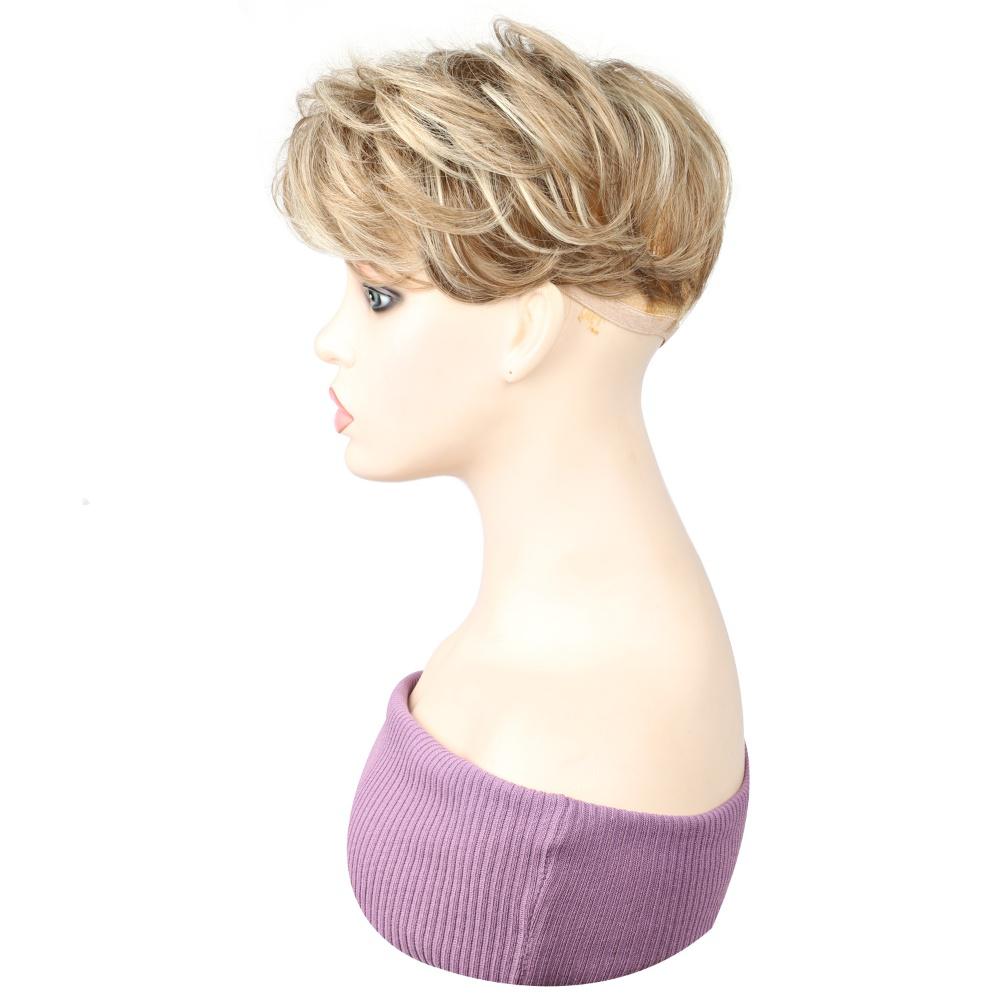 Fiber Short fluffy hair bag blonde color
