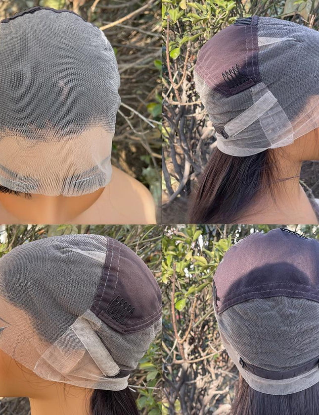 Synthetic straight full lace wig----natural black color