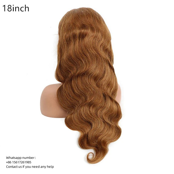 Chestnut brown Body wave 13x4 Transparent lace wig 100% Virgin Human Hair 180% density