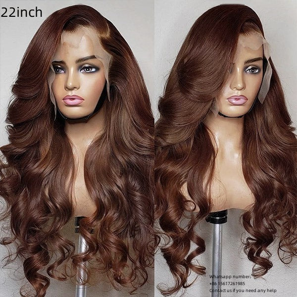 Chocolate brown body wave Lace Frontal 180% density 13x4 Virgin Human Hair Transparent LACE Wig