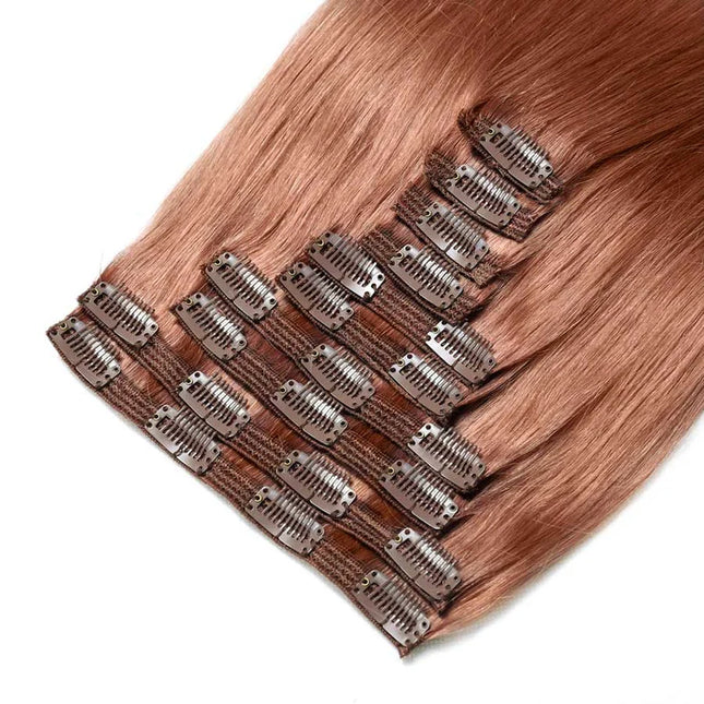 remy clip hair extensions---#33 color