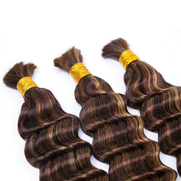 Loose deep wave P4/30/27 color 12A human hair bulk for braiding