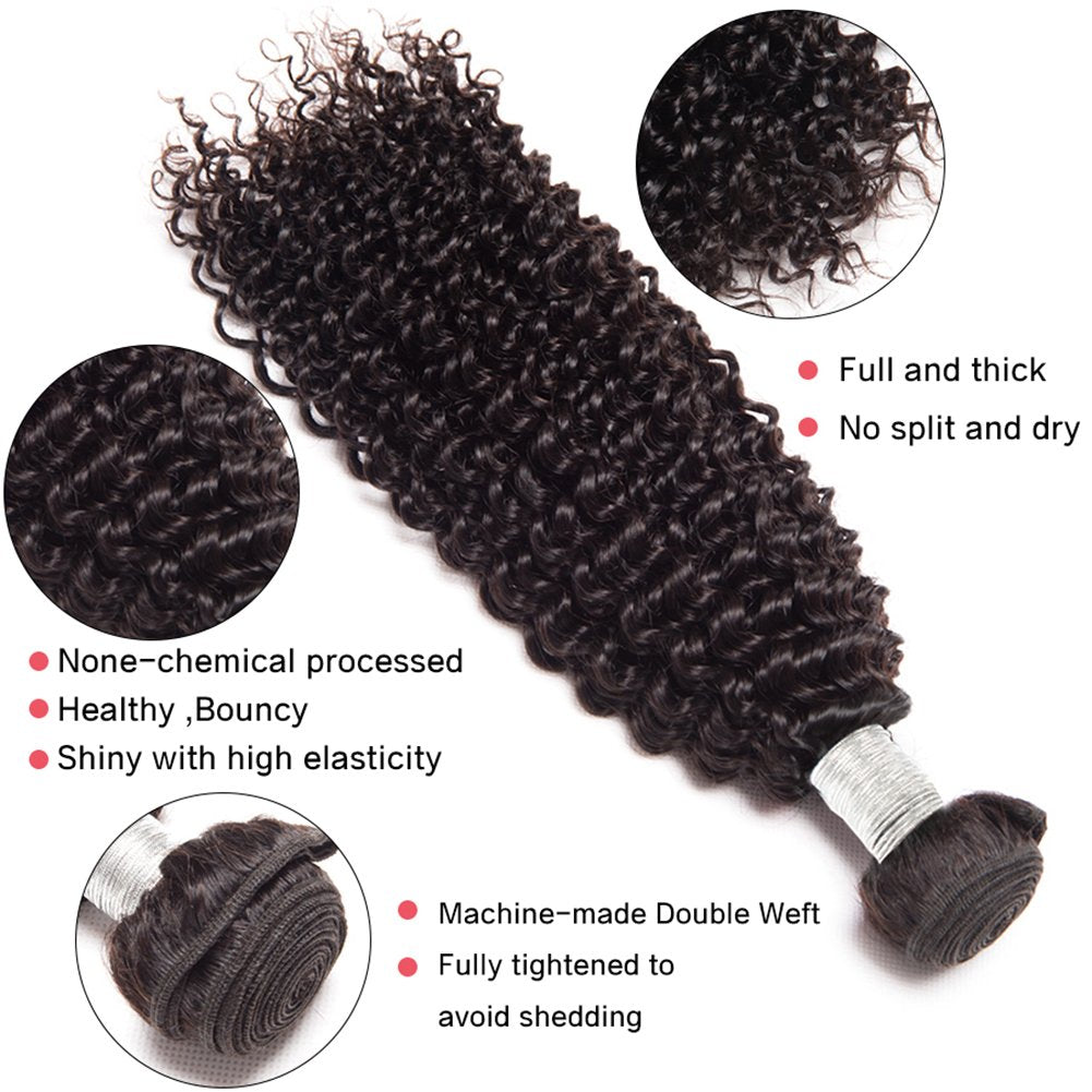 curly wave Virgin human hair bundles 1pc