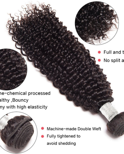 curly wave Virgin human hair bundles 1pc