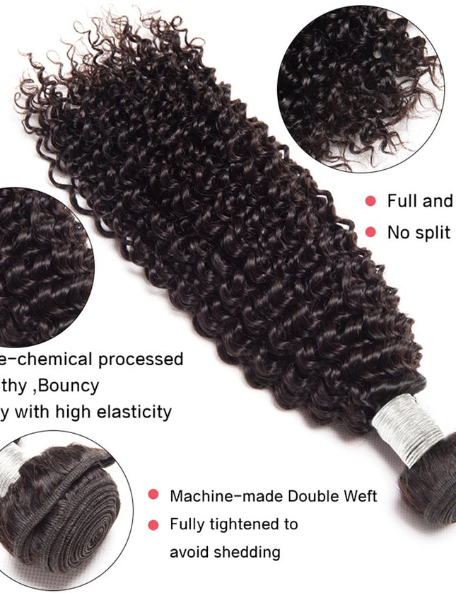 curly wave Virgin human hair bundles 1pc
