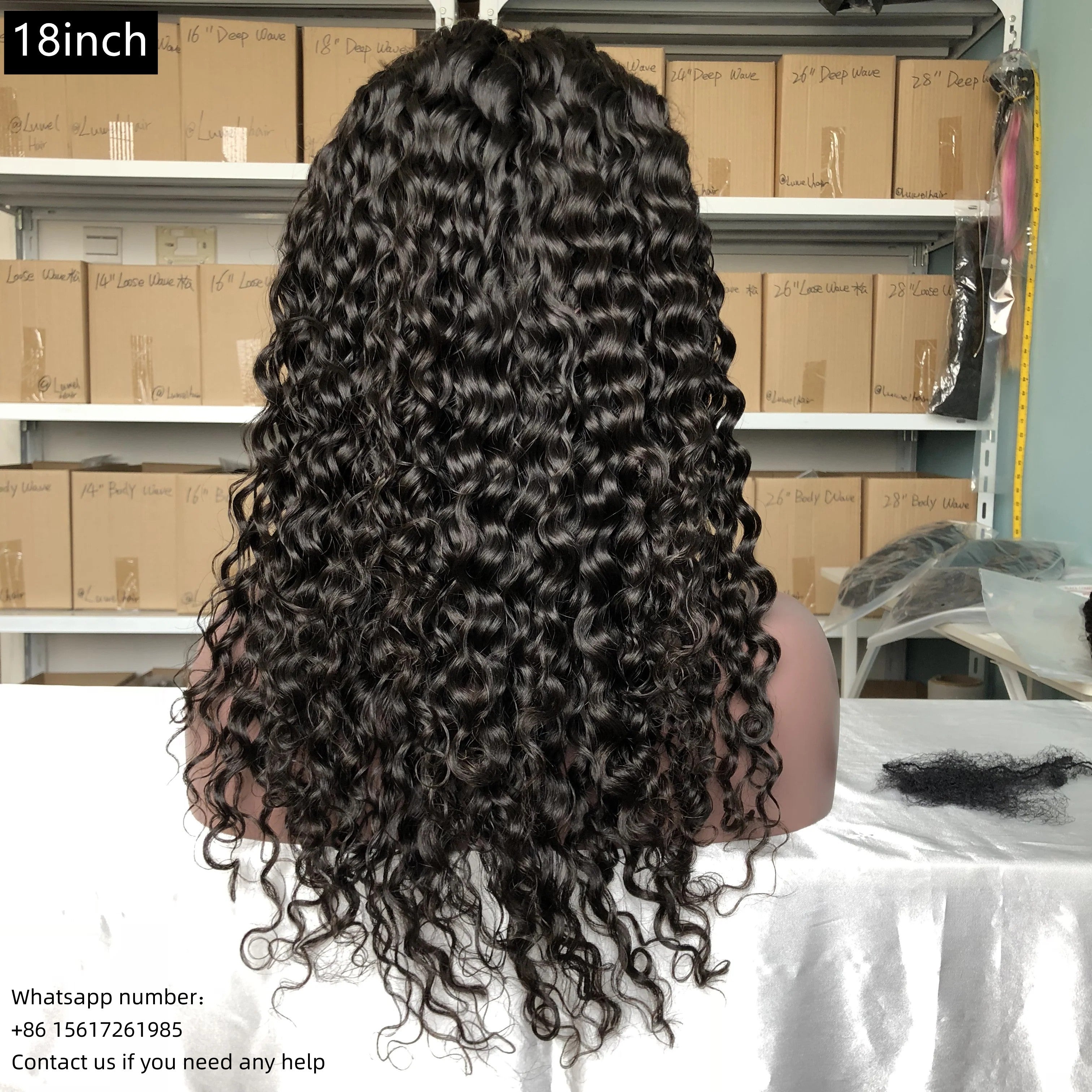 Natural black 13x4 Transparent  Lace Frontal curly 100% Virgin Human Hair LACE Wig 180% density